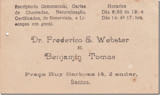 Frederick E. Webster Business Card