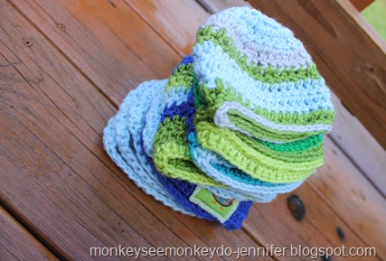 striped crocheted hat