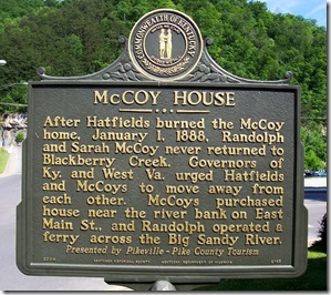 McCoy House marker 2145 in Pikeville, Kentucky at Main Street.