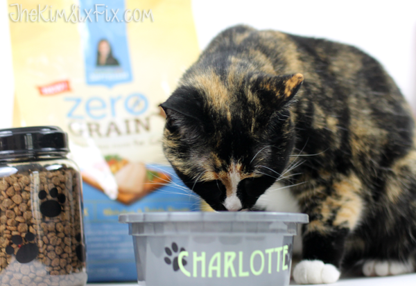 Cat enjoying Nutrish cat food