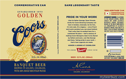 Coors Banquet Beer 12oz Commemorative Cans - mybeerbuzz.com - Bringing