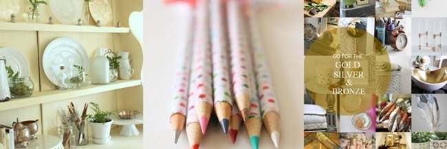 Fern & Moss, Anthrolpolgie Inspired Pencils, Gold, Silver & Bronze Roud Up - homework | carolynshomework.com