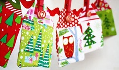 fabric advent gift tag calendar