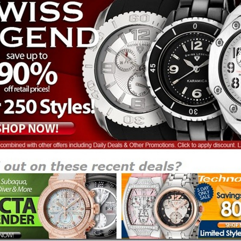 90% Descuento en Relojes Swiss Legend solo en WorldOfWatches.com