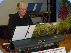 Gordon Sutherland playing his Korg Pa3X. Photo courtesy of Peter Littlejohn.