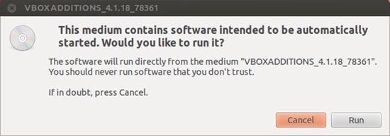 Jendela konfirmasi untuk meng-install VirtualBox Guest Additions