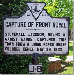 Capture Of Front Royal marker J-8 in Front Royal, VA