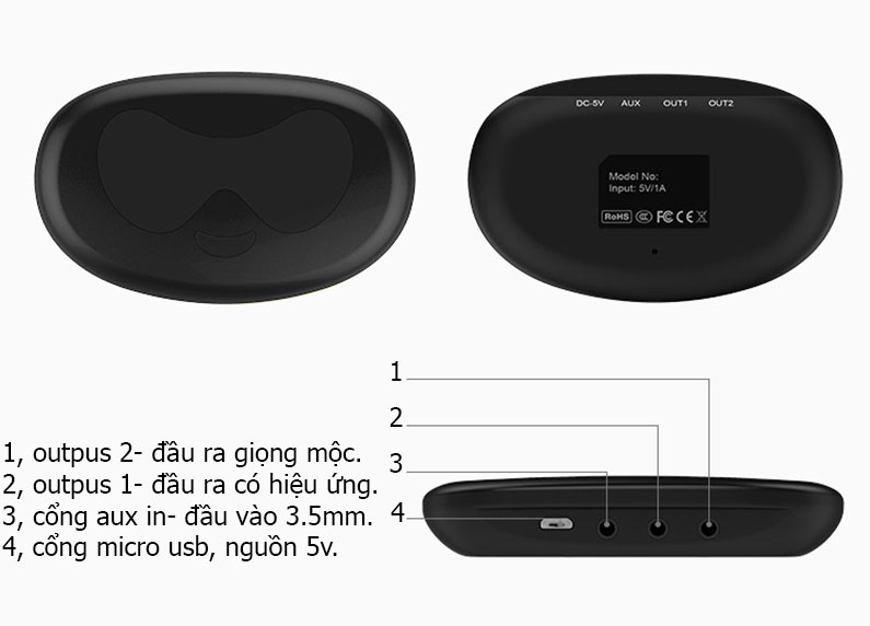 Bộ Micro không dây hát karaoke hiệu ứng echo hay Goma MU-106