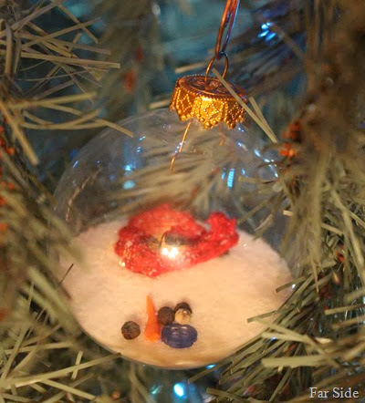 Melting snowman ornament