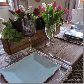 Spring Tablescape @ Rustic-refined.com