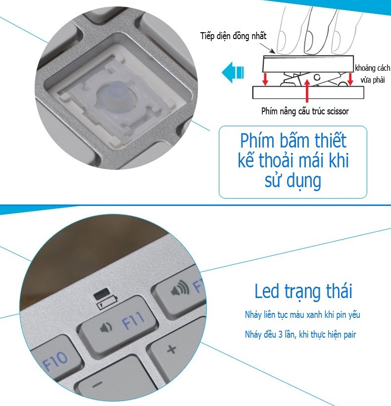 Bàn phím mini không dây BK3001