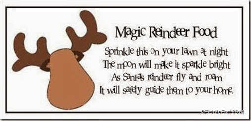 Magic Reindeer Food Tag 2014.