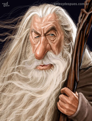 La caricatura de Gandalf