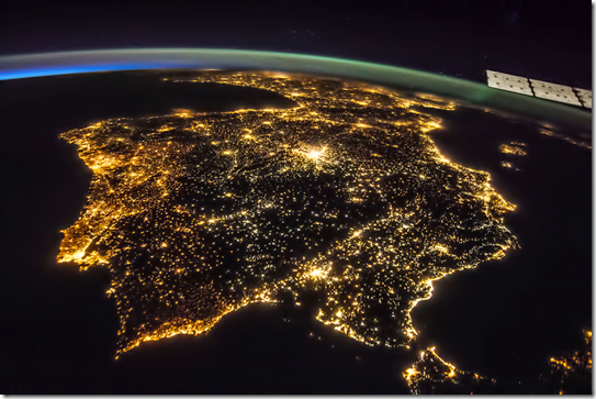 Península ibérica iluminada Península ibérica iluminada