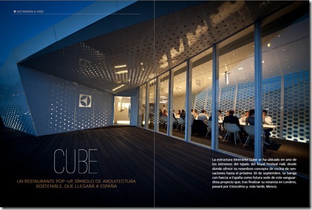 Reportaje sobre el restaurante Cube del número 6 de la revista digital multimedia LifeStyle
