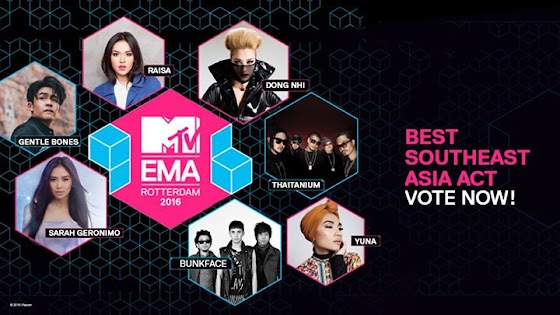 Raisa dan nominator Best Southeast Asia Act MTV EMA 2016 lainnya