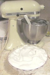snow pudding with mixer