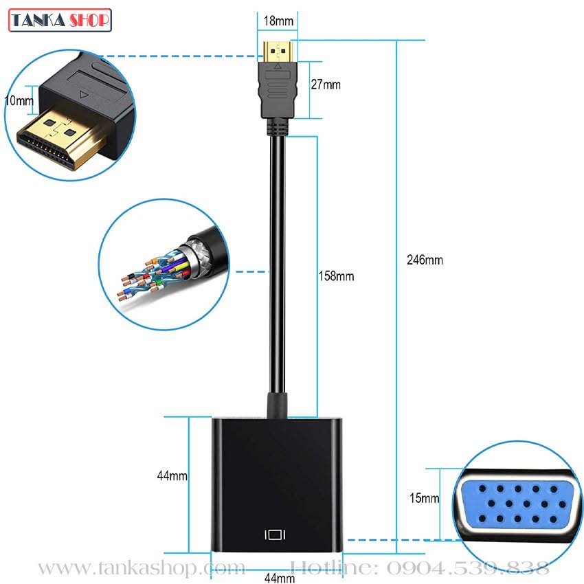 Đầu chuyển hdmi sang vga