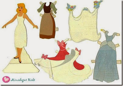 Princesas Disney para vestir, recortables - Colorear dibujos infantiles