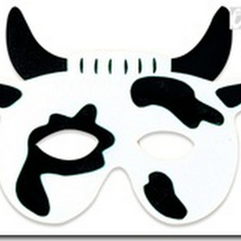 Máscara de vaca imprimir, color o colorear