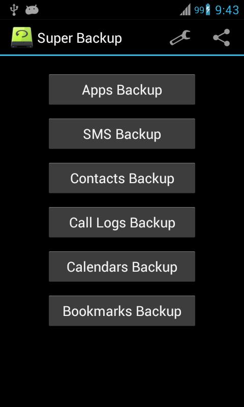 Super Backup: SMS et contacts - capture d'écran