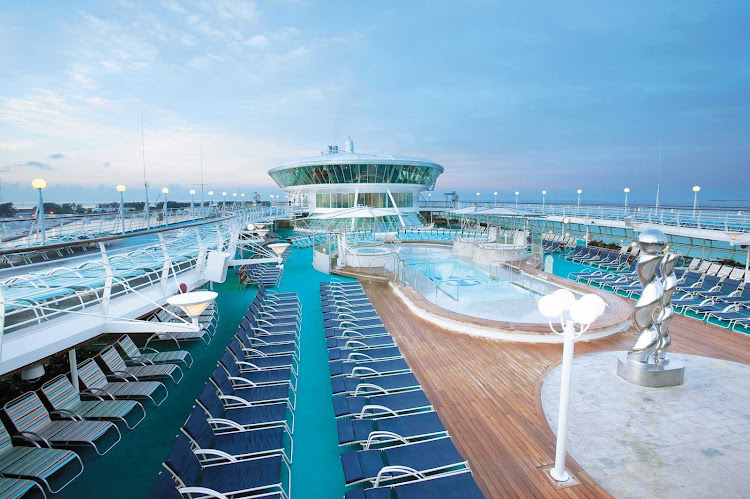Soak in the rays or just soak in one of Enchantment of the Seas' nine swimming pools and whirlpools.