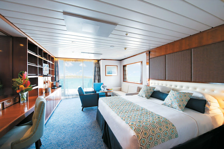 Luxury digs on Paul Gauguin Cruises: Stay in a Grand Suite and enjoy floating around paradise while your butler takes care of your vacation details.