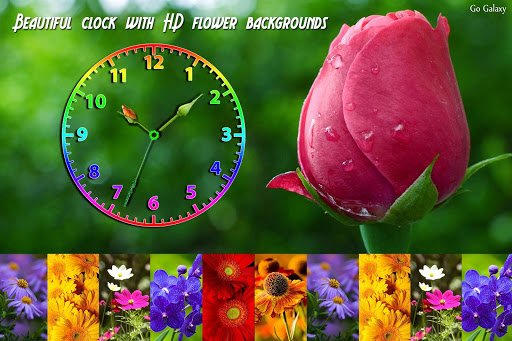 【免費個人化App】Flower Clock Live Wallpaper-APP點子