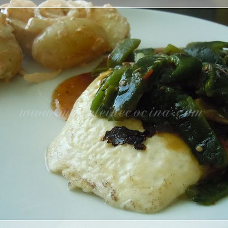 Grilled Panela Cheese with Poblano Pepper Strips Butter Free Frosting