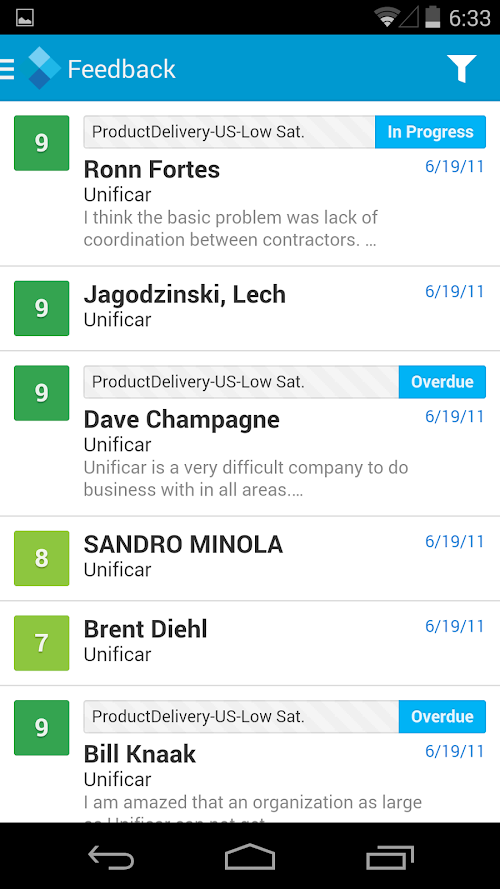 Android application Medallia Mobile 2 screenshort