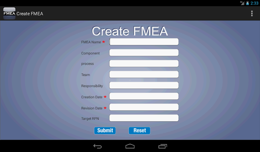 FMEA Screen 3