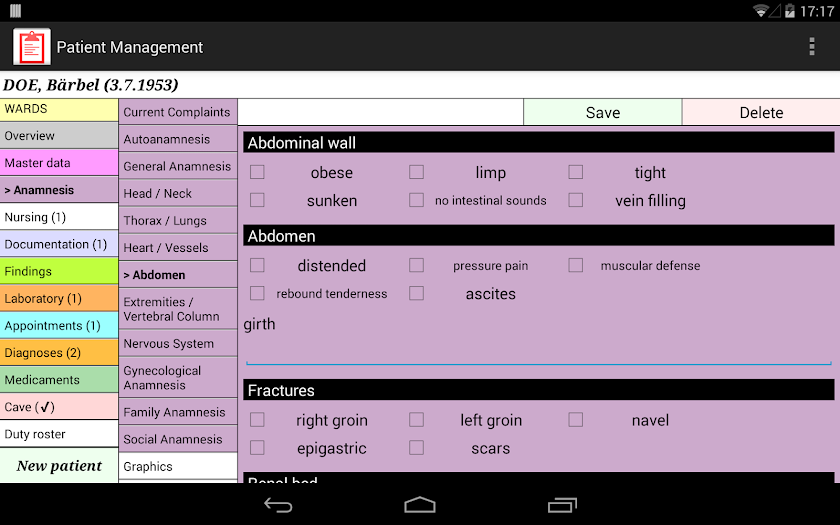 Patient Management Screen 3