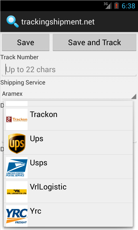trackingshipment.net Screen 2