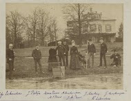 Pages from the Album of the Photographer: Fun on the Ice, a Hunting Party, and a Self-portrait (lower right) with a Self-timer