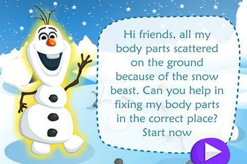 Snowman Olaf Fix and Dress up