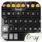 Gray Love Emoji Keyboard Theme