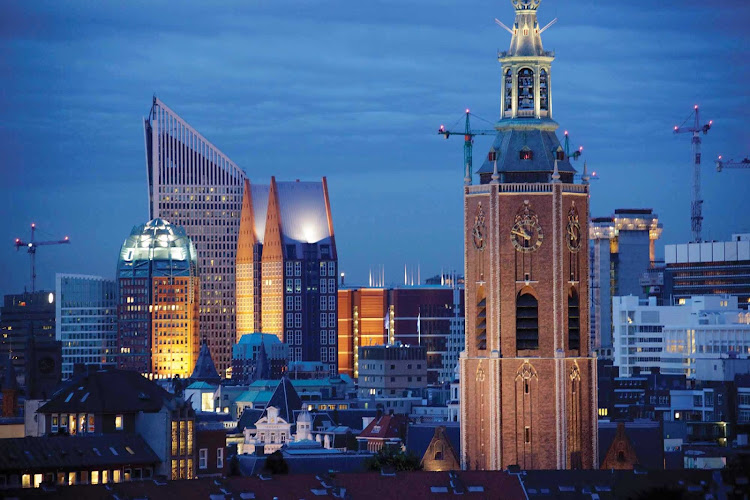 The skyline of The Hague — not the official capital but the seat of government in the Netherlands.