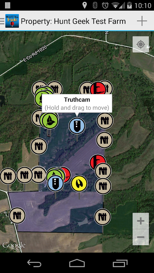 Android application Whitetail Freaks Property Mgr screenshort
