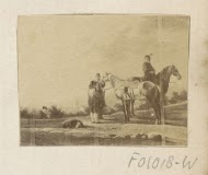 Fotoreproductie van (vermoedelijk) een schilderij met ruiters