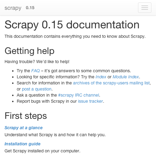 python scrapy doc