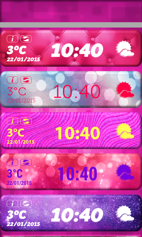 Pink Clock Weather Widget Screen 3