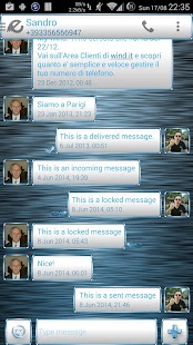 Free Theme Frame W Blue for SMS APK for Android