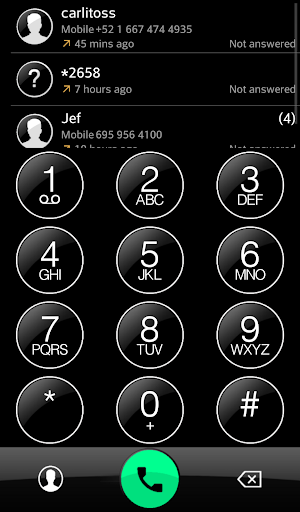 ExDialer Theme IOS 8 BLK GLASS