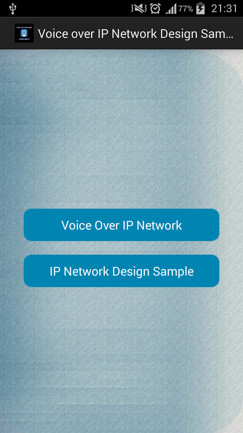 Voice Over IP Network - Sample Screen 1