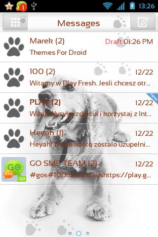 GO SMS Pro Cute Dog Theme