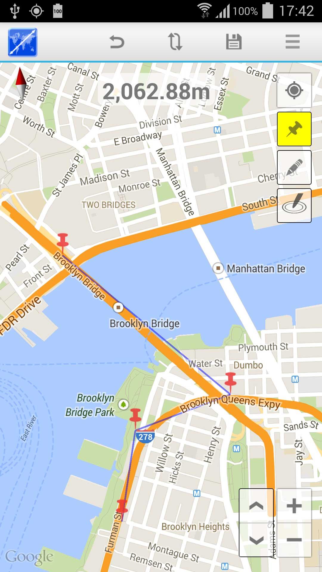Android application Maps Distance Calculator screenshort