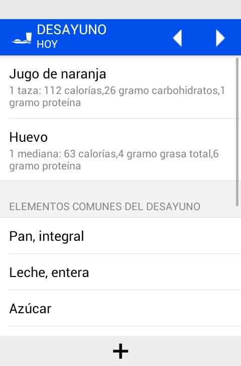 Captura de pantalla de la aplicacion Android Food Journal