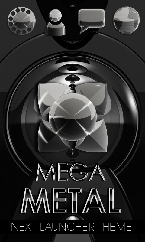 Next Launcher Theme Mega Metal Screen 1