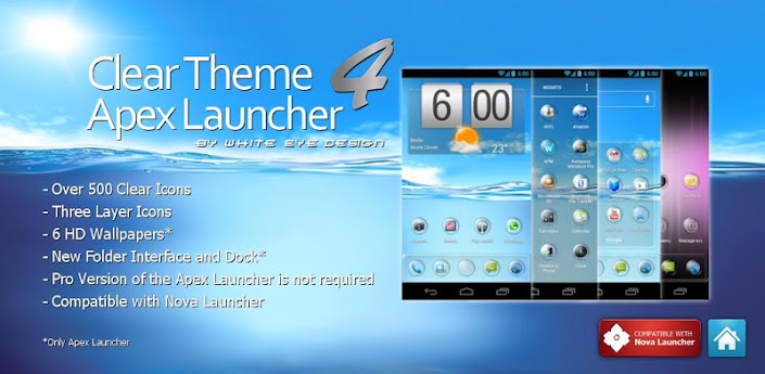 Clear Theme 4 Apex Launcher