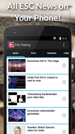 【免費娛樂App】ESC Rating 2014-APP點子